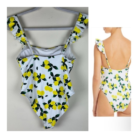 Aqua Swim | Ruffled Lemon Print One Piece Swimsuit | S - Picture 2 of 6